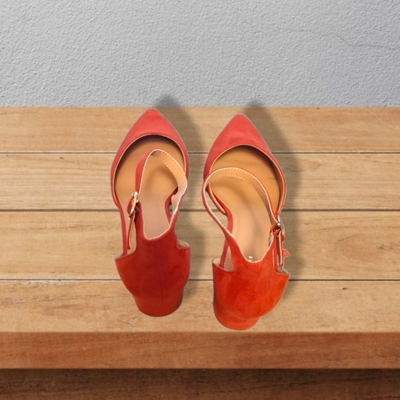 C Est 1946 rust block-heel d'orsay shoes with ankle strap, size 11 NWOT - Picture 3 of 9